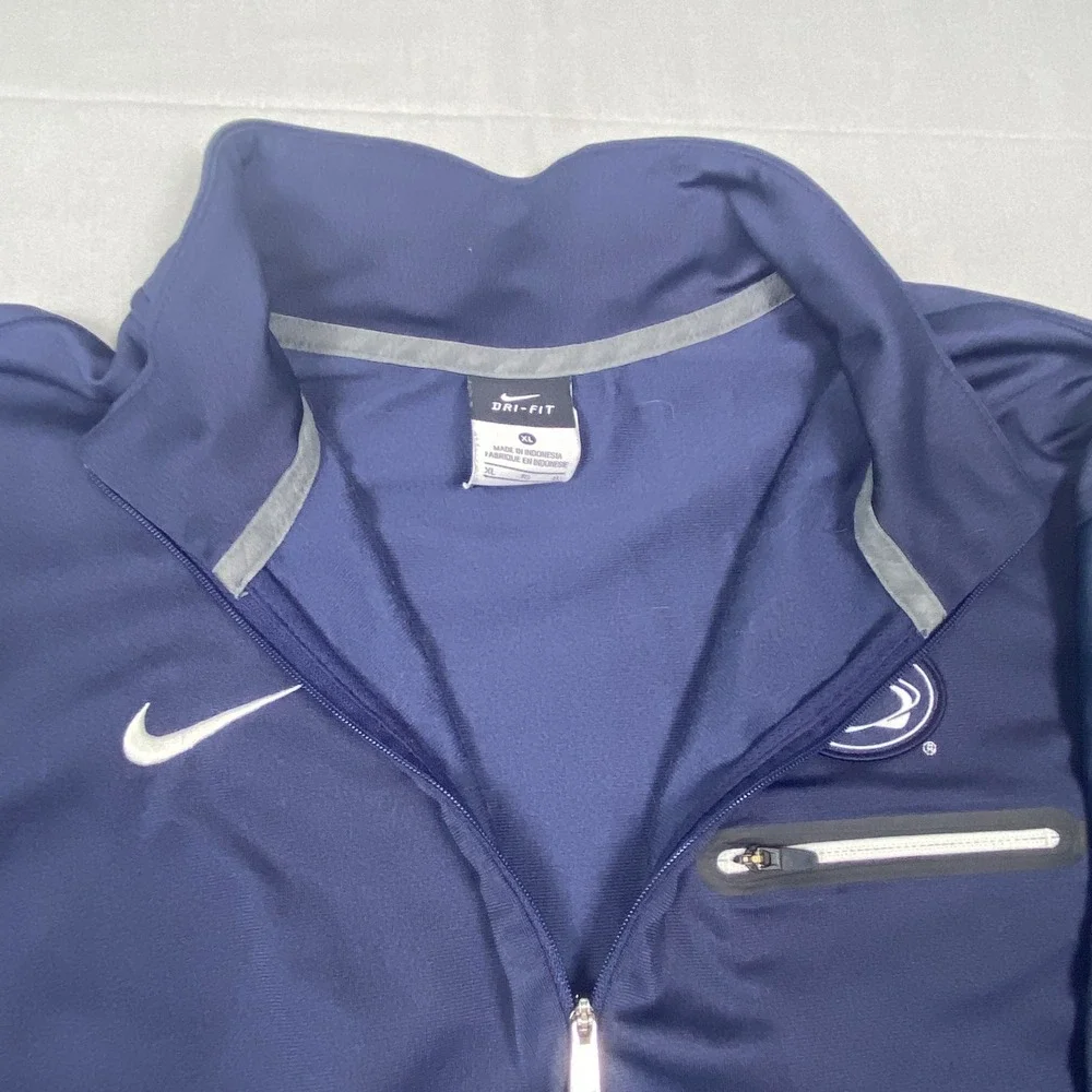 Penn State Nittany Lions Jacket Mens XL Navy Blue Nike Football NCAA Quarter Zip